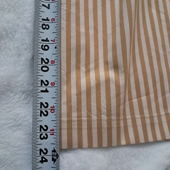 Anthropologie Exquise Danna Jumpsuit Women's Medium Camel Beige Wide Leg Striped